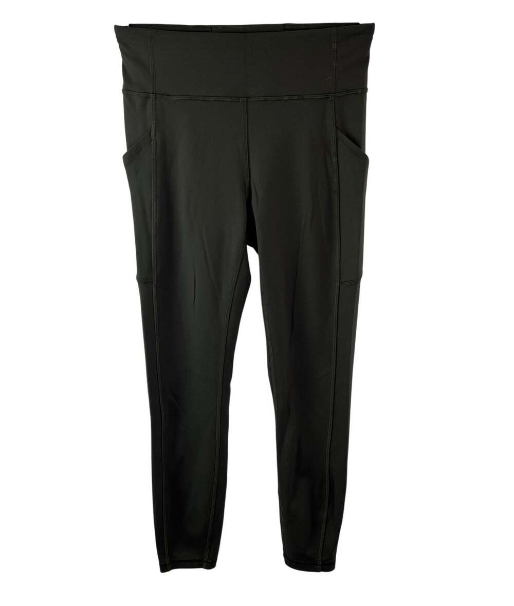 LULULEMON Invigorate Olive Green Legging Stretch High Rise Pocket Pull-On Size 6